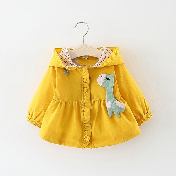 

cartoon toddler girl jackets spring autumn children's clothing hooded cute outerwear baby windbreaker kids coats, Blue;gray