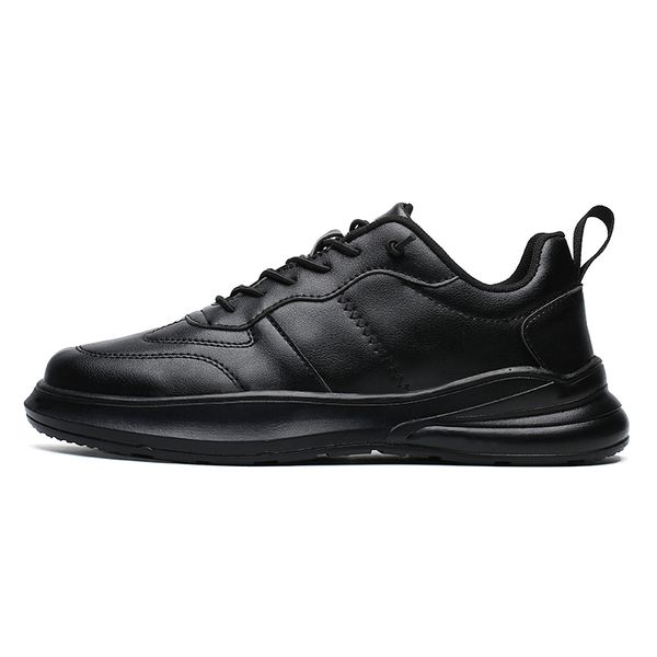 

2019 new autumn young casual men footwear pu leather shoes for men lace up sneakers autumn flats outdoor walking shoes, Black