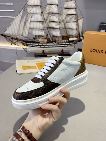

2020 new gb1 high-quality women's casual sports shoes leather shoes couple models, fashionable wild flat shoes, box number 35-45