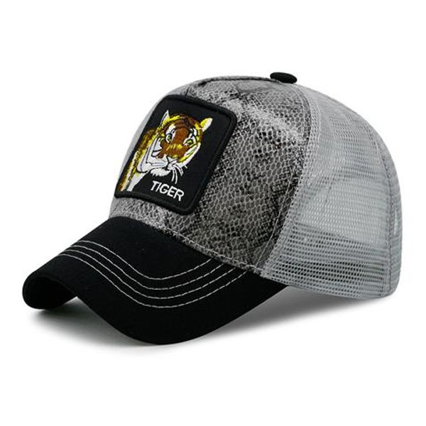 

hat male summer tide sun hat sunscreen mesh hat wild animal pattern baseball cap breathable cap, Blue;gray