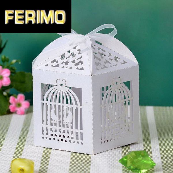 

dirdcage design laser cut favor box paper fashion gift boxes candy boxes for party 100pcs