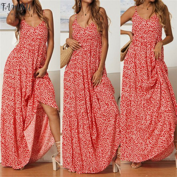 

women boho beach summer floral maxi dress elegant sleeveless holiday vacation sundress summer evening party flower long dress, Black;gray