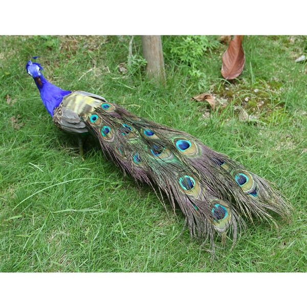 

fake artificial peacock bird feathered realistic garden home decor ornaments