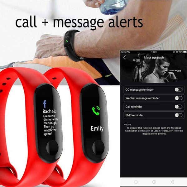 

ip67 waterproof sport health heart rate blood pressure m3 plus bracelet m3 pro bluetooth fitness pedometer wristband for andriod smartphones