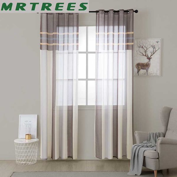 2019 Mrtrees Striped Tulle Window Curtains For Living Room Kitchen Modern Tulle Curtains For The Bedroom Window Curtain Fabric From Qygw Home 27 99