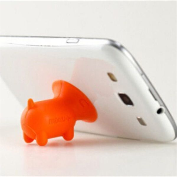 

2018 lovely pig phone holder stand silicone suction cup cute cartoon mini universal mount bracket cell phone holder kickstand stick 0508171