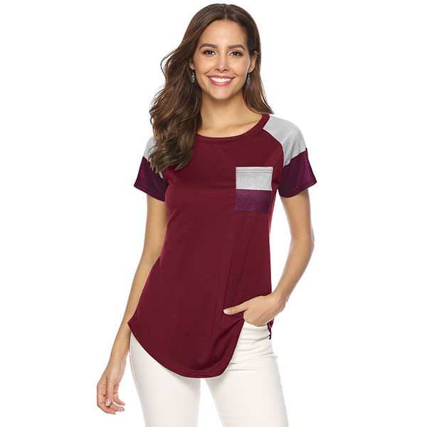 

summer t sleeve women shirts short clothes loose shirts long neck round tees striped ship drop 220115 txduu, Black