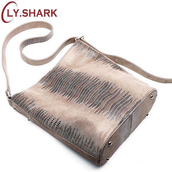 

ly.shark fashion serpentine pattern leather new women handbags women genuine leather bag female shoulder messenger bag