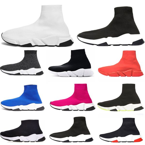 

Designer Shoes Speed Trainer Casual Sock Shoes Triple Black White Pink Glitter Green Flat Fashion Mens Women Runner Socks Sneakers 36-45