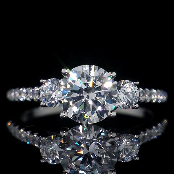 

similar to moissanite ring female 2 s three stone trendy white cubic zirconia rings for women bridal silver colors jewelry, Golden;silver