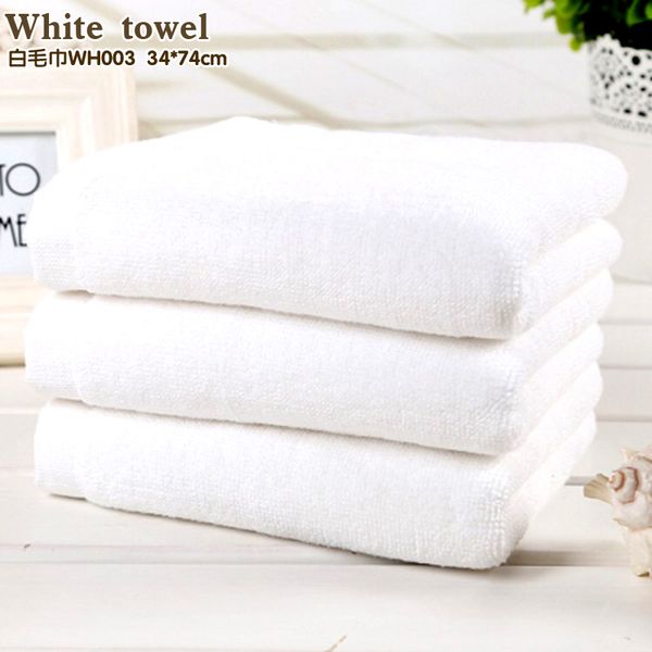 

10pcs big l white cotton towel washcloths wedding hand towels soft bath towel wholesale 34*74m 120g