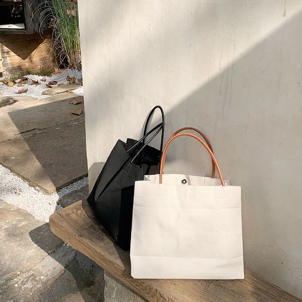 

simple solid color shoulder bag 2019 new canvas bag shopping women's fashion ins autumn and winter bags