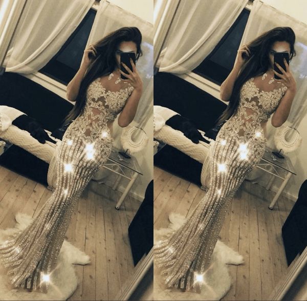 

New Arrival Sparkly Mermaid Evening Dresses 2019 Sexy V Neck Sequined Party Gowns Prom Dress Formal Evening Wear Abendkleider robe de soiree