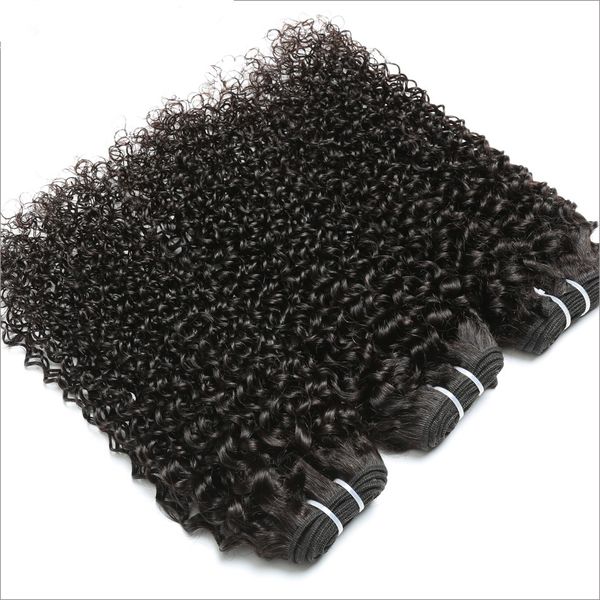 

10a double drawn virgin human hair 3 bundles natural black unprocessed brazilian kinky curly human hair extensions hair