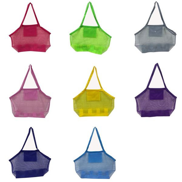 11 colori Blanks Bambini Mesh Shell Sand Beach Seashell Bag Kids Beach Toys Ricevi borsa Mesh Sandboxs Away Cross Bag