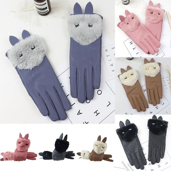 

snow gloves for women new ladies decorated winter bike ski gloves non-slip cuffs soft plush handschoenen ski 30s23