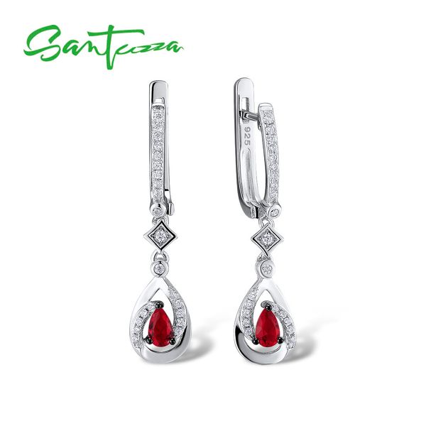 

santuzza silver earrings for women 925 sterling silver dangle earrings long silver 925 with cubic zirconia brincos jewelry