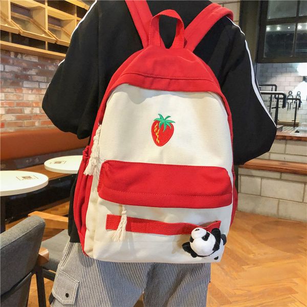 

backpack 2020 new female simple fashion college style student bag canvas bag
