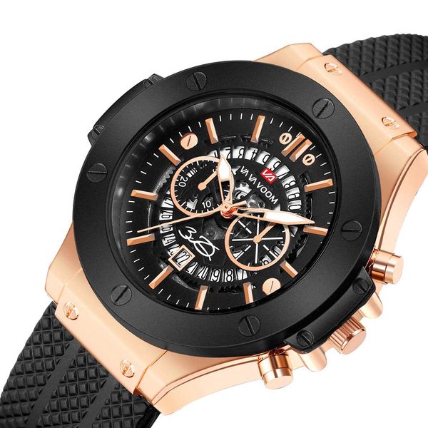

new men's watch men's watch multifunctional waterproof luminous large dial silicone fashion fashion mountaineering, Slivery;brown