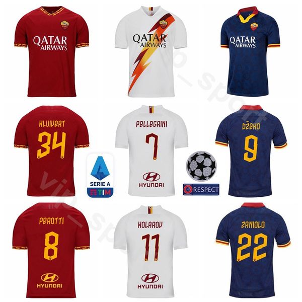 

2020 as roma jersey men soccer 9 dzeko 22 zaniolo 8 perotti 4 cristante 34 kluivert 11 kolarov 7 pellegrini football shirt kits, Black;yellow