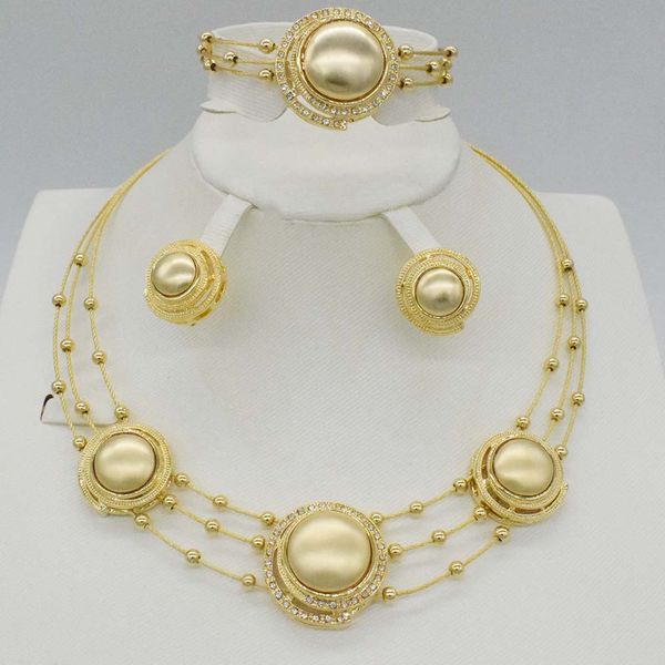 

new fashion dubai jewelry set rose/silver/ nigerian wedding african beads jewelry parure bijoux, Slivery;golden
