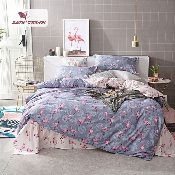 

slowdream flamingo bedding set underwear comforter bedspread duvet cover double bed sheet linen twin  king bedclothes