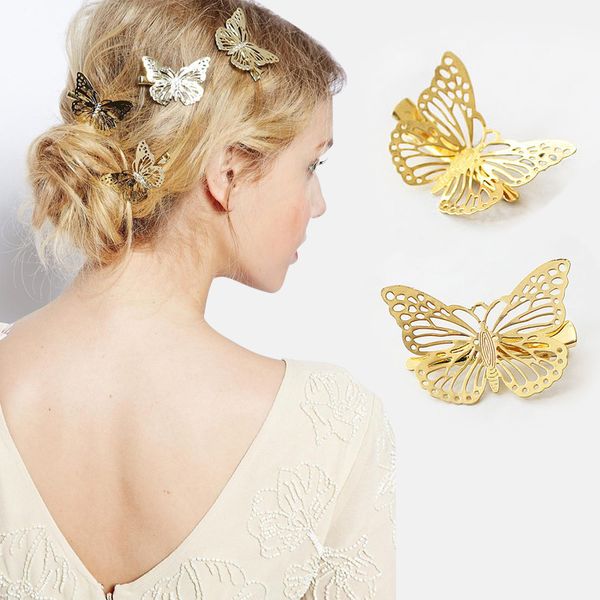 

7 butterfly gold hair accessories clip hair headband head decoration wedding bride jewelry hairpins comb band