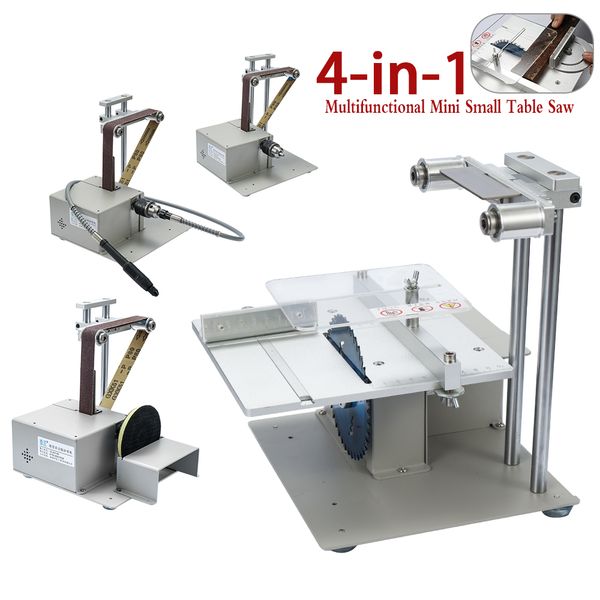 

4-in-1 multifunctional mini small table saw belt sander kit electric saw cutting machine set diy model crafts cutting