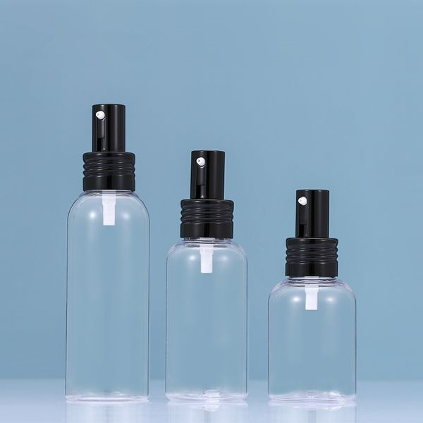

50ml/75ml/100ml plastic pump bottle cosmetic cream shampoo lotion press bottles black lid fast shipping f3537