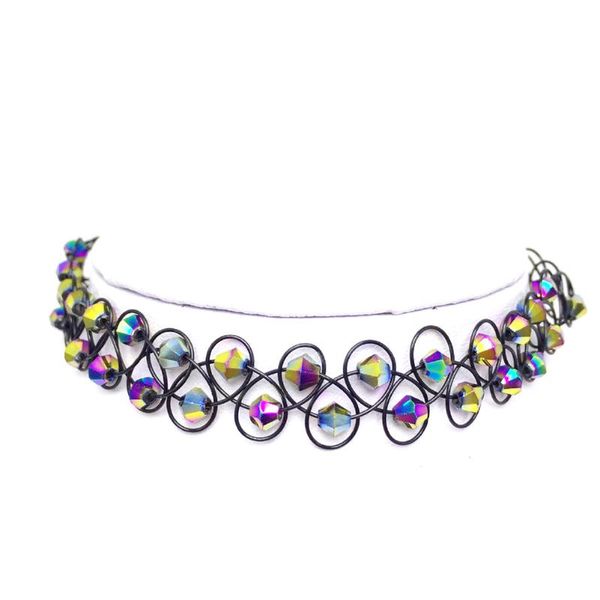 

shopping vintage fashion rhinestone wedding dressing holiday colorful craft jewelry women necklace, Silver
