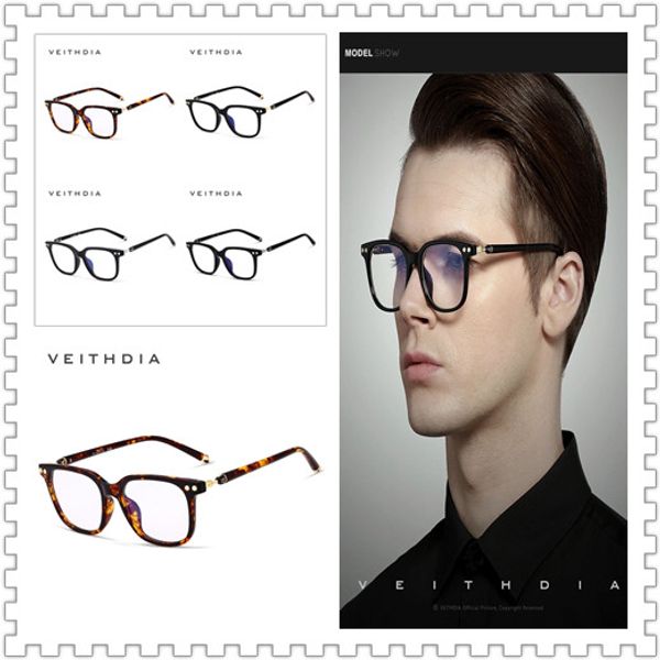 

veithdia computerized mirror optical frame tr90 flat mirror 8002(unisex, Silver