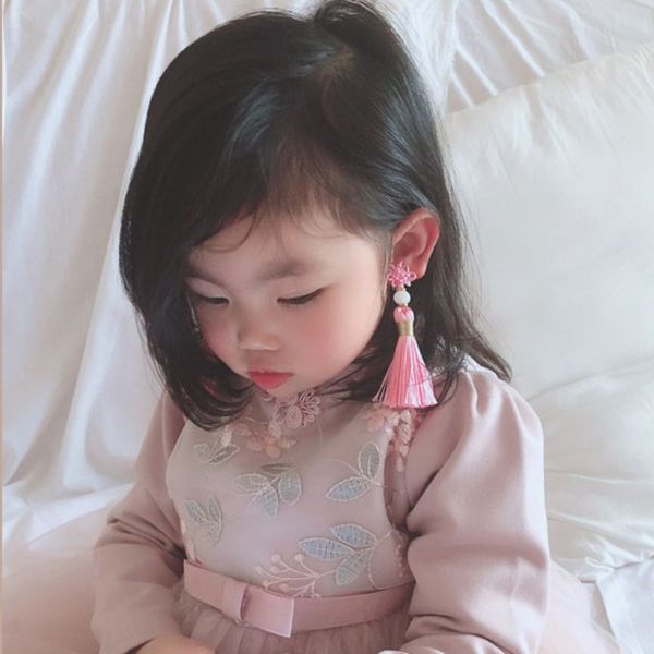 

4 piece set baby accessories children bow tiara chinese style girls hair accessories tassel hair clip baby costume ancient styl, Slivery;white