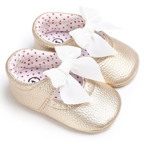 

Good Quality Infant Baby Leather Shoes Solid Kids Sneakers Princess Baby Moccasins Rubber Sole First Walkers For Girl Size 0-18M