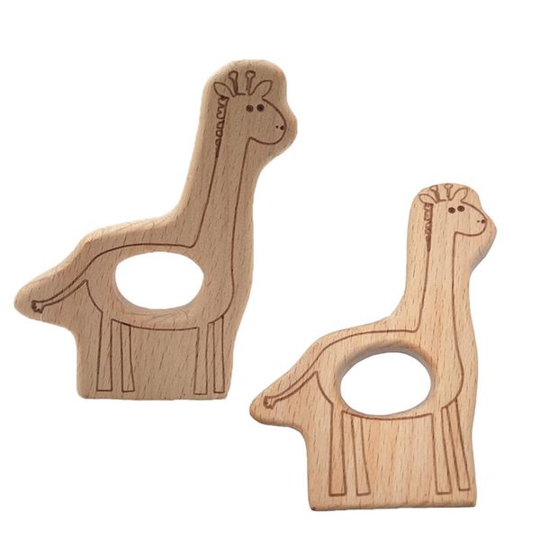 

200pcs прекрасный мультфильм вуд прорезыватель чисто природных животных олень shaped детские зубные уход бук прорезыватель baby girl diy под