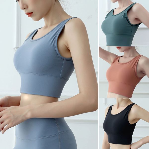 

newly women sports bra underwear solid color vest shockproof for fitness training yoga bf88, White;black