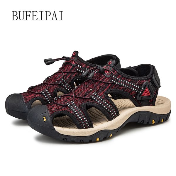 

brand new summer men sandals fashion design breathable mesh casual beach shoes men soft bottom big size 38-48 outdoor sandals