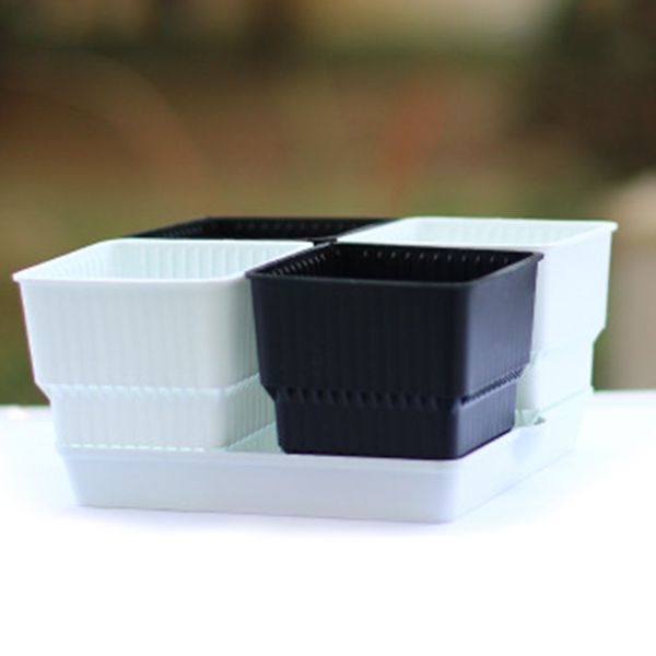 

plastic ceramic planter flower pot plant square garden patio desk decoration