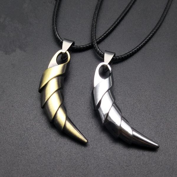 

selling devil's wing male rock punk pendant necklaces skull cross pendant necklaces men's rock jewelry, Silver
