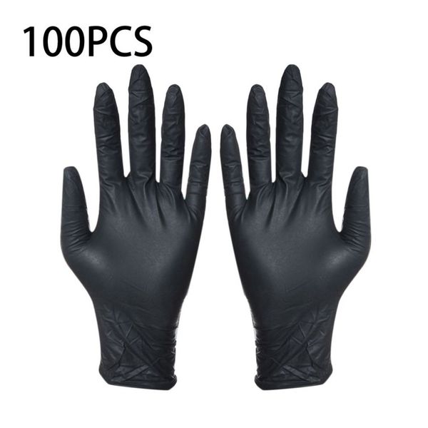 

disposable black 100pcs household cleaning washing nitrile laboratory nail art tattoo anti-static gloves