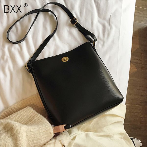 

bxx] solid color кожа pu crossbody ковш сумки для женщин 2020 весна простой посланника плеча мешок женщина сумки hk257