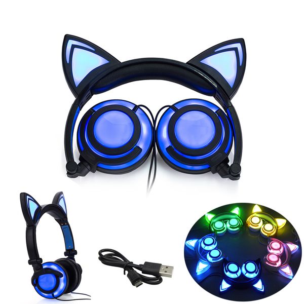 

cat ear наушники led ear наушники кота наушники мигающий светящиеся гарнитура gaming наушники для взрослых и детей