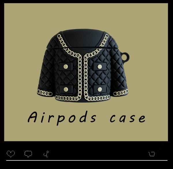 

for aple airpods 2 case luxury grid clothes soild zipper style cute bluetooth earpone case cartoon silicone headpone case box
