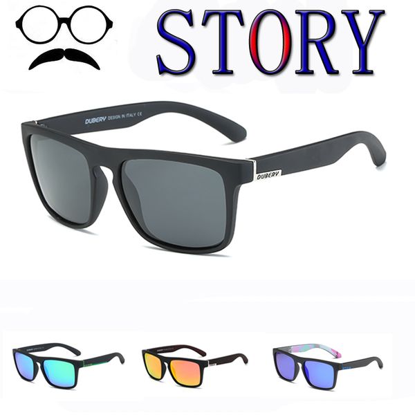 

dubery square coating sunglasses goggles hd polarized shades driving fishing reflective men women uv400 sports oculos masculino, White;black