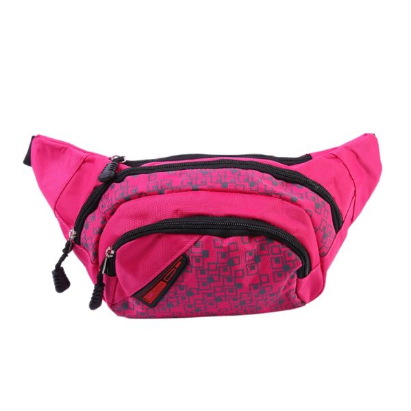 

waist bag 3-zipper fanny pack bag adjustable strap running fitness cycling hiking travel camping sports