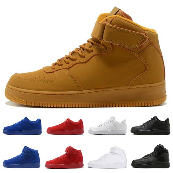 

New 2019 Dunk Classic 1 Running Shoes One Brown Wheat Black Green High Low Top Quality Womens Trainers Casual Shoes Sneakers Size 36-45