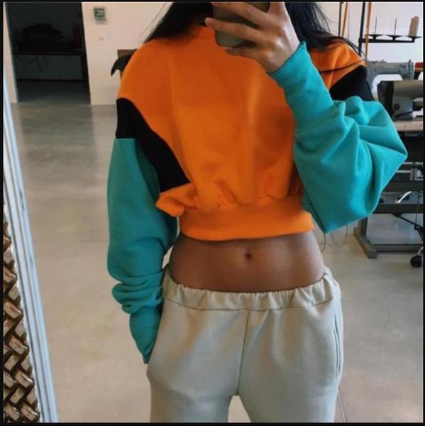 

hoodies women spring loose casual long sleeved crew neck pullover sweatshirts casual fashion women hoodies colors panelled designer, Black