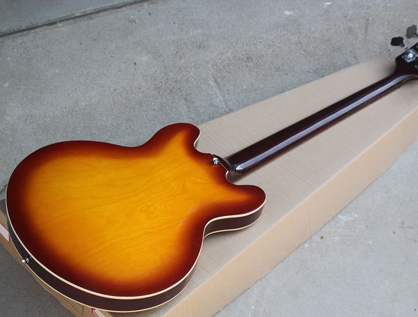 

Guitar emi hollow electric ba guitar with ro ewood fretboard 4 tring 22 fret flame maple veneer can be cu tomized