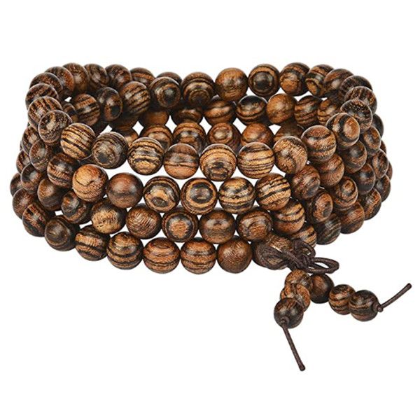 

storite rudraksha mala 108 beads necklace, seed bead natural himalaya rudraksha seed prayer beads wrist mala wrap bracelet bead brown