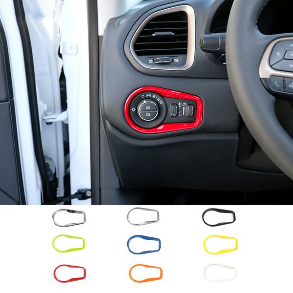 ABS автомобиль фары выключатель отделки украшения кадра крышка для джип Renegade 2016 до автомобиля интерьерные аксессуары