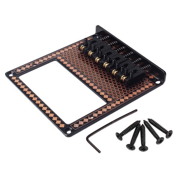 

1 set metal roller saddle bridge for electric guitar, brown